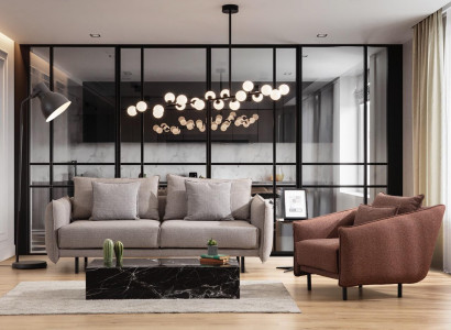 Sofagarnitur Sofa 3+1 Sitzer Sessel Tisch geschnitzte Beinen 2tlg. Neu